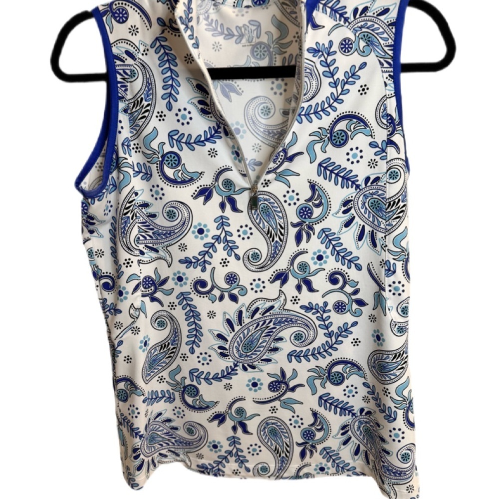 Tail Blue and White Paisley Tank Top - Picture 4 of 5